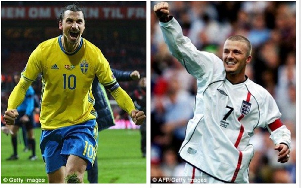 Zlatan na Beckham ni abanyabigwi mu makipe y'ibihugu byabo ndetse bose banyuze muri Manchester United