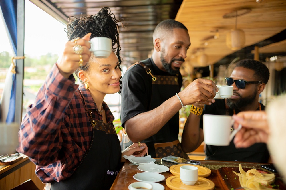 Pearl Thusi yananyuzwe n'uburyohe bw'ikawa y'u Rwanda