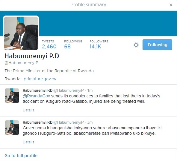 Guverinoma y'u Rwanda irihanganisha imiryango yaburiye ababo muri iyi mpanuka