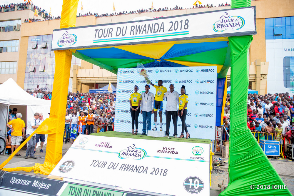 Mugisha ari ku isonga nyuma y'uduce dutatu twa Tour du Rwanda 2018 tumaze gukinwa