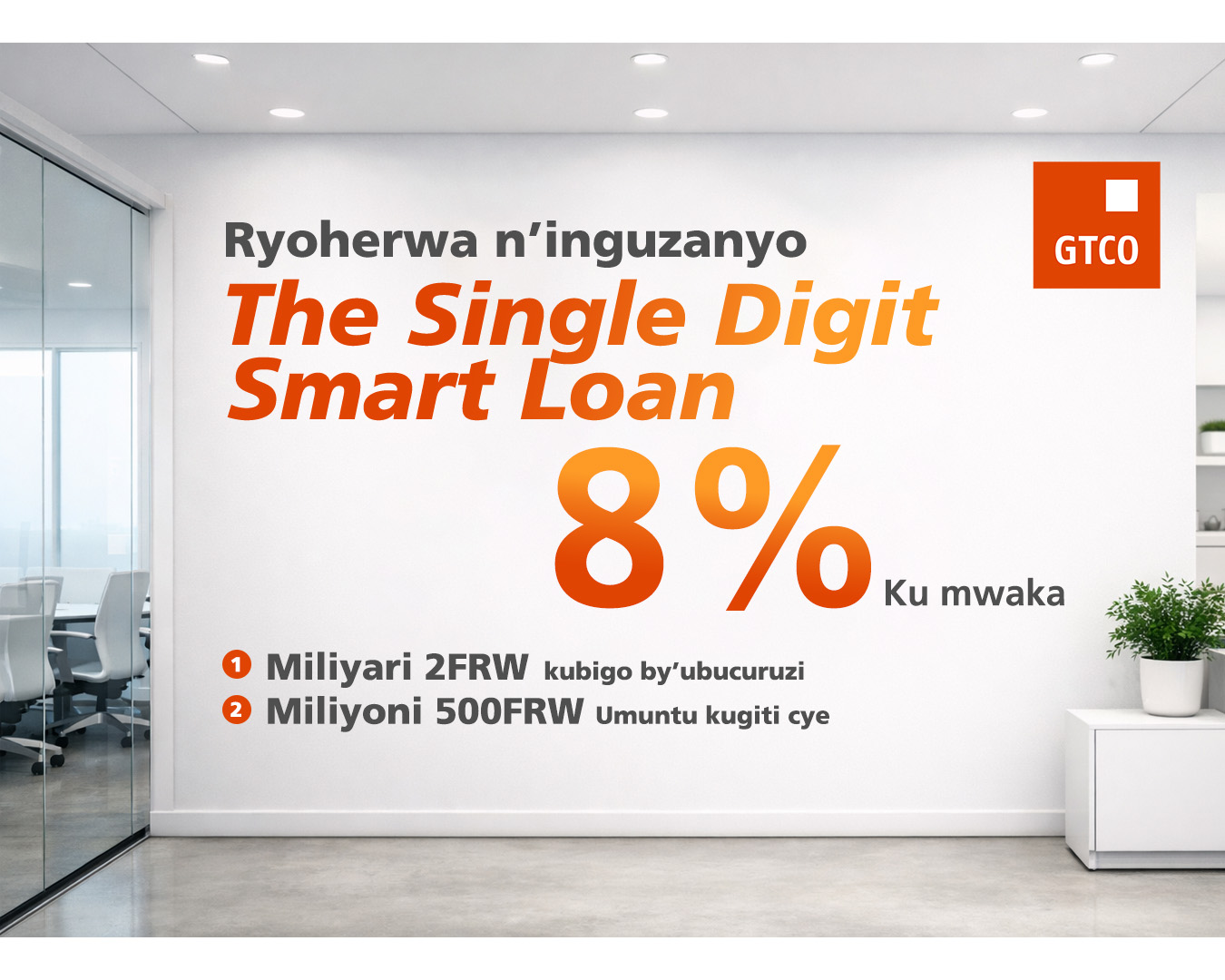 GTBank (Rwanda) PLC yashyizeho inguzanyo nshya ishobora gutanga agera kuri miliyari 2 Frw