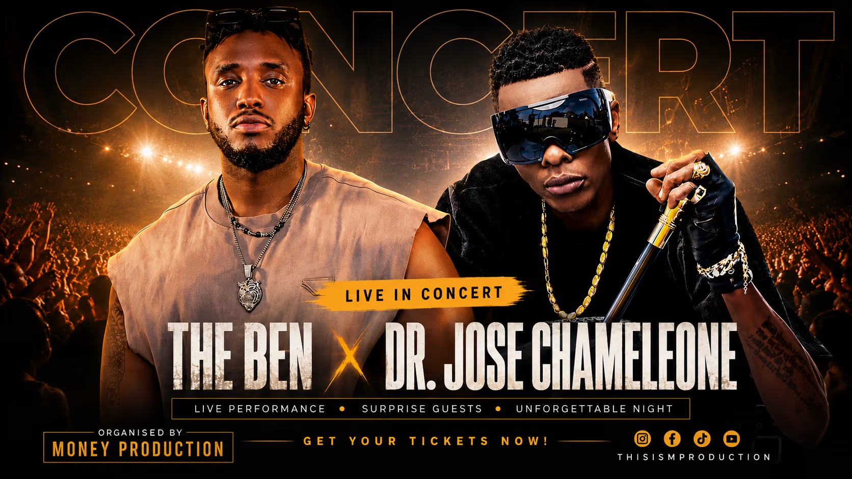 The Ben na Jose Chameleone bazataramana i Lille mu Bufaransa ku wa 17 Ukwakira 2026
