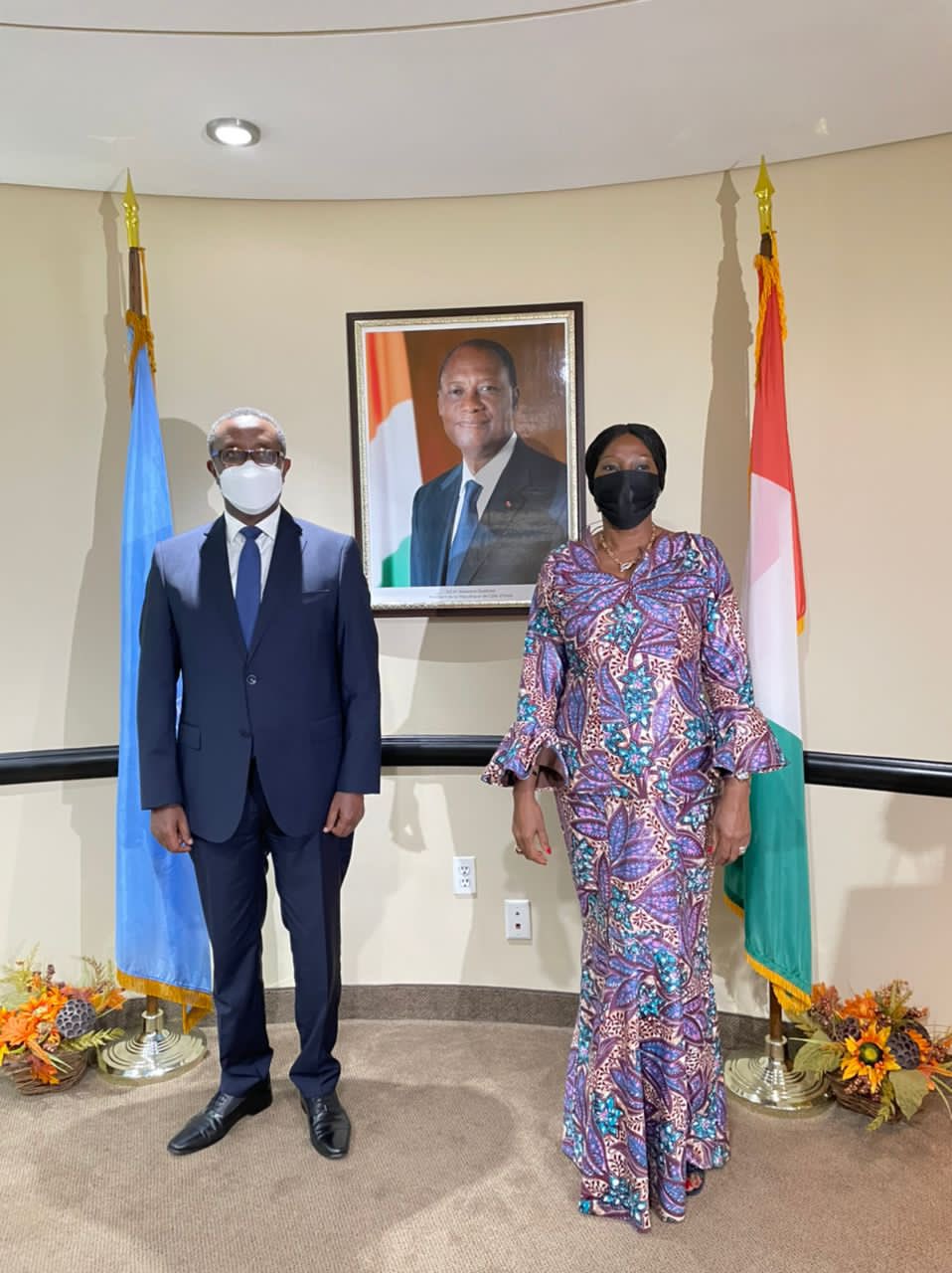 Minisitiri w'Ububanyi n'Amahanga wa Cote d’Ivoire, Kandia Camara na Dr Vincent Biruta