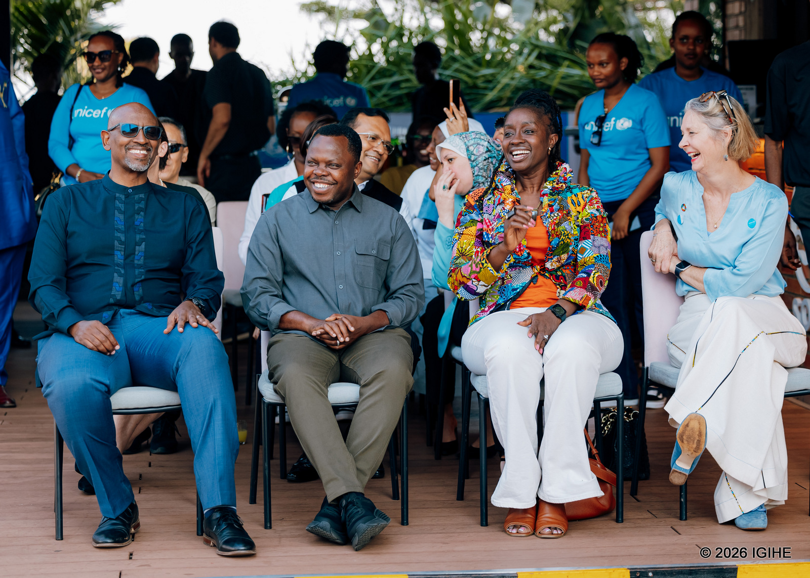 Abayobozi bo mu nzego zitandukanye z'u Rwanda bifatanyije na UNICEF kwizihiza ibi birori