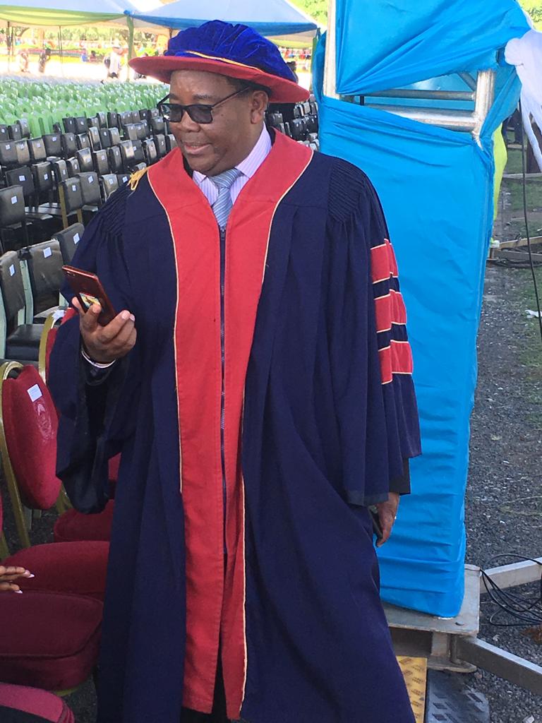 Mu Ugushyingo 2019 ni bwo Dr. Rwigema Pierre Céléstin yabonye Impamyabumenyi Ihanitse mu bijyanye n’Imiyoborere muri Kaminuza yitiriwe Jomo Kenyatta