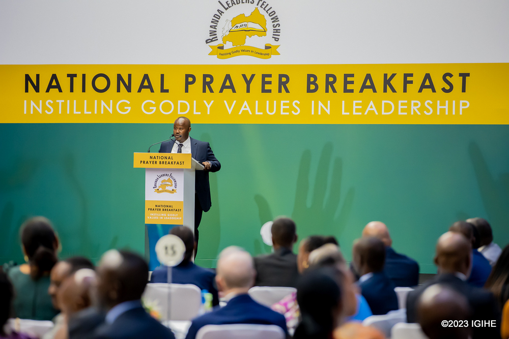 Ndahiro Moses uyobora Rwanda Leaders Fellowship itegura aya masengesho yashimiye Perezida Paul Kagame kuba yigomwe umwanya bigendanye n’inshingano nyinshi