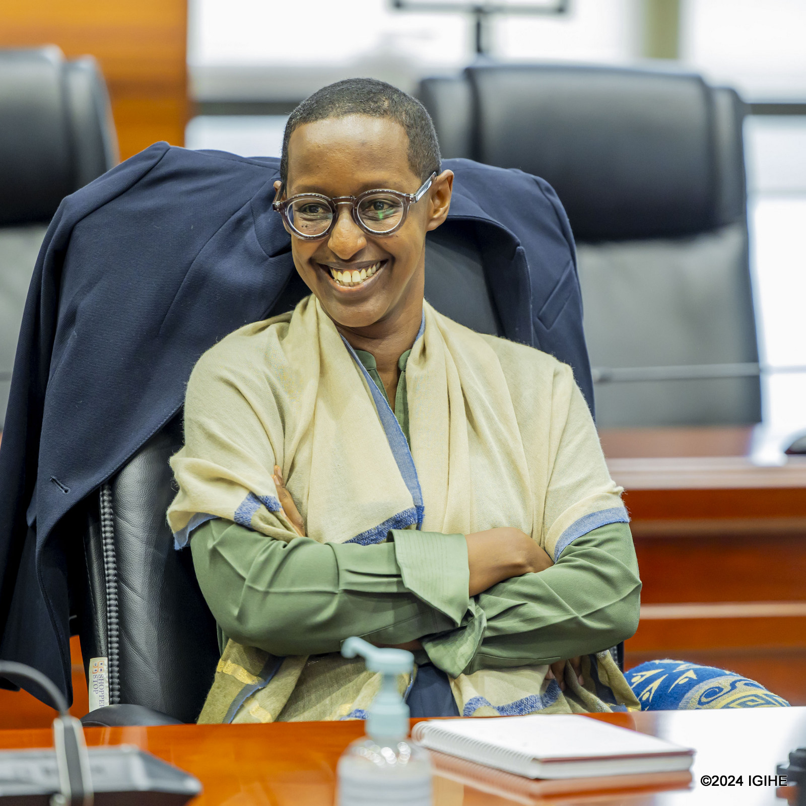 Minisitiri mu Biro bya Minisitiri w’Intebe, Inès Mpambara, ni umwe mu bagize Guverinoma bari muri iki kiganiro n'itangazamakuru.