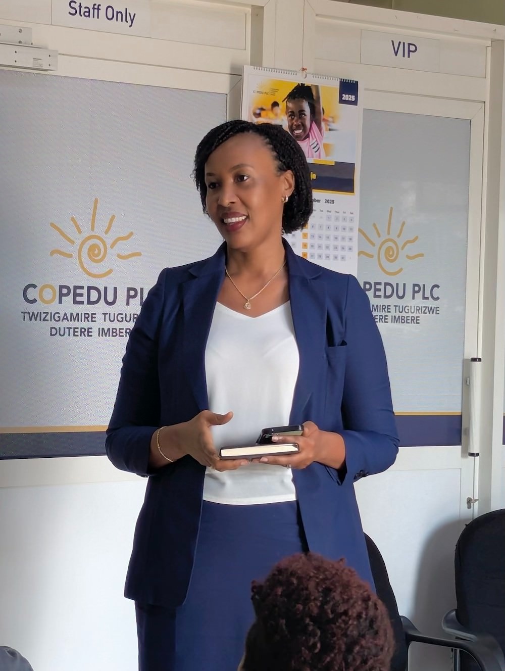 Umuyobozi Mukuru wa COPEDU Plc, Muyango Raïssa, yatangaje ko gutanga serivisi inoze ari inshingano z’abakozi b'iki kigo