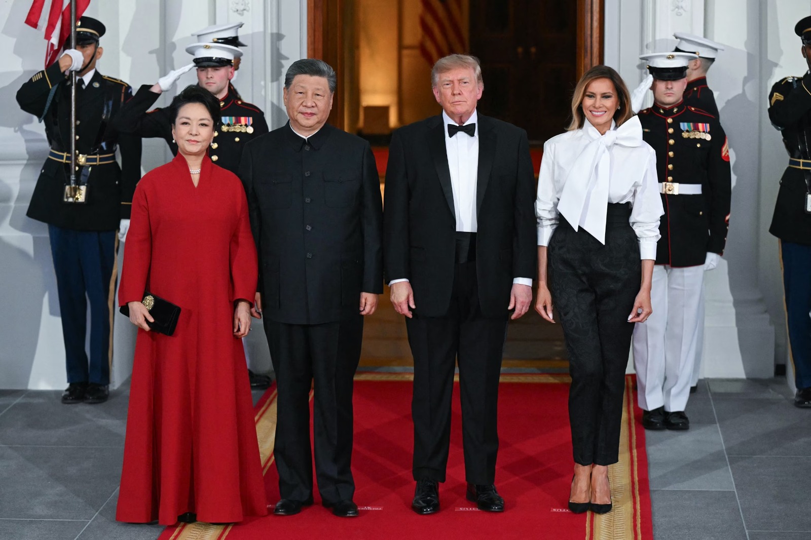 Trump n'umugore we na Xi Jinping n'umugore we ubwo bari bageze ahabera ibirori