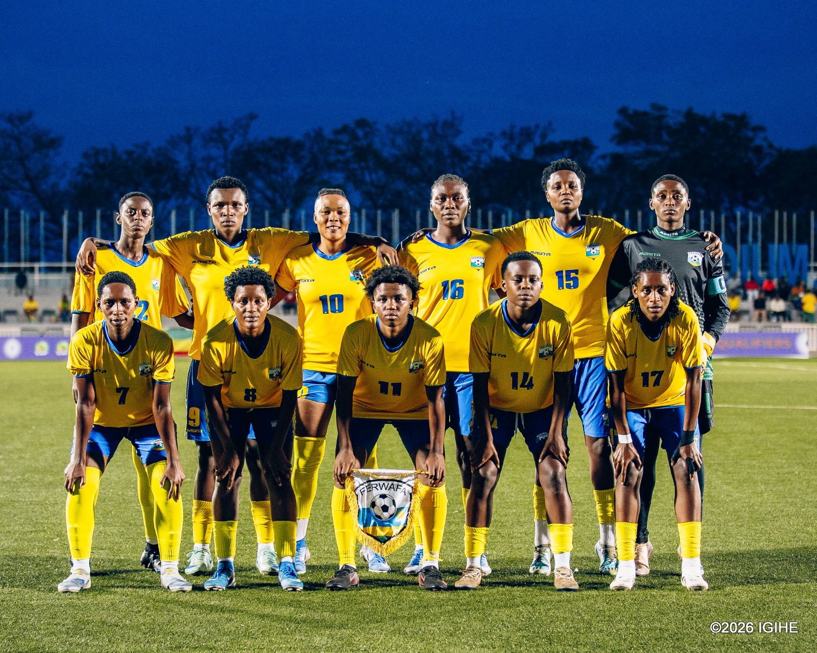 Abakinnyi babanje mu kibuga ku ruhande rw'u Rwanda