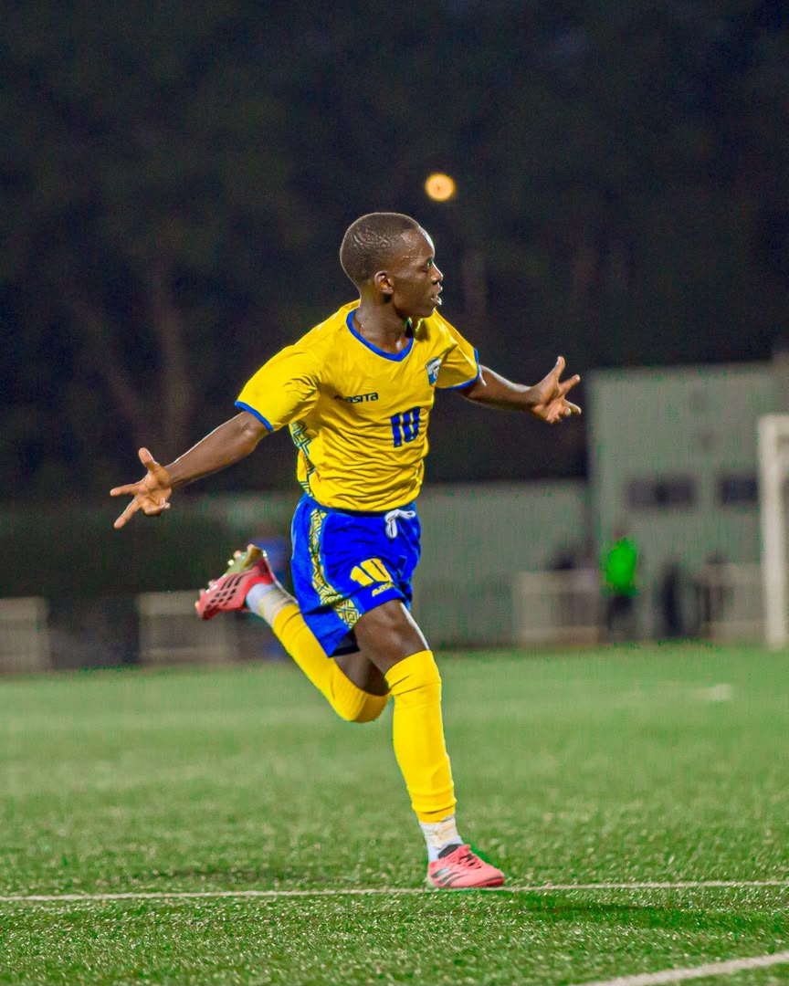 Bahati Pacifique yishimira igitego cya mbere yatsinze kuri coup-franc