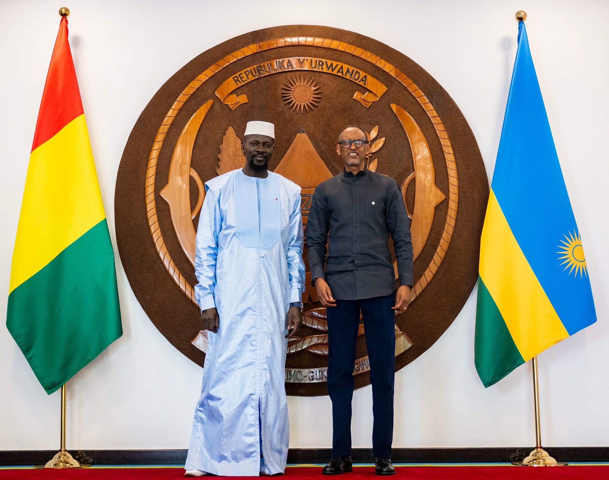 Perezida Kagame yaganiriye na Mamadi Doumbouya wa Guinée