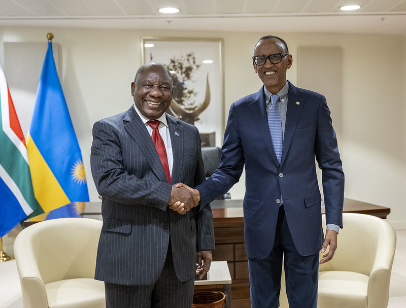 Perezida Kagame yashimye Ramaphosa wanyuzwe no kuba u Rwanda ruzakira F1