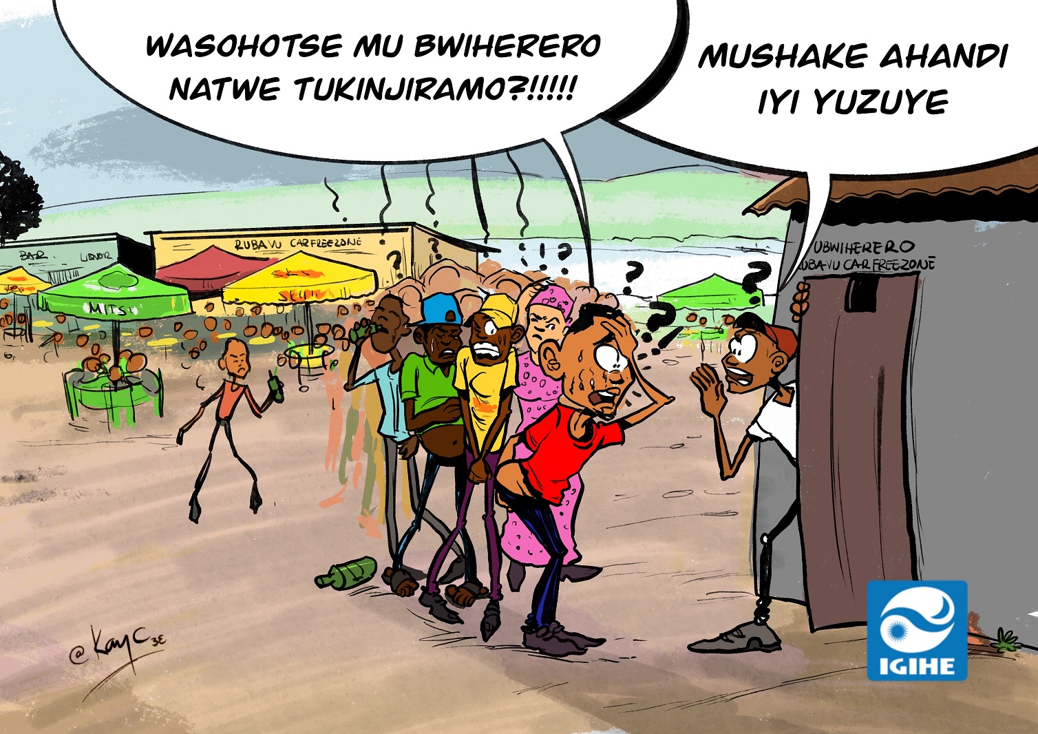 CARTOON: Ikibazo cy’ubwiherero cyabaye ingutu muri Car Free Zone ya Rubavu