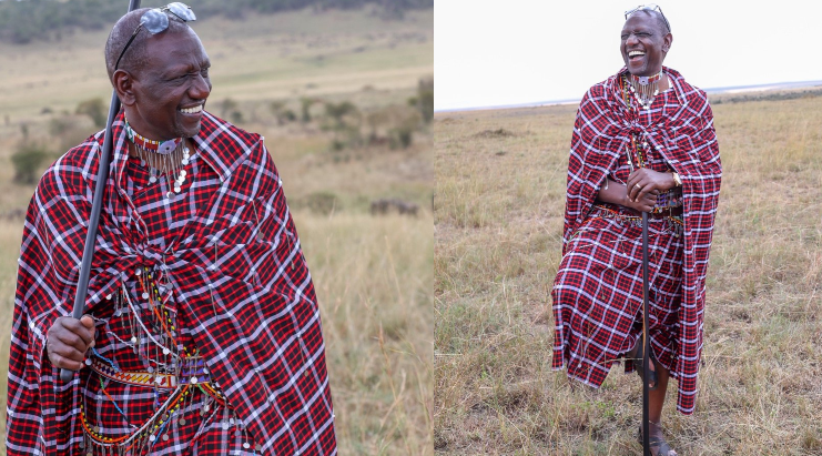 Ifoto y’Umunsi: Perezida Ruto mu mwambaro w’Aba-Maasai