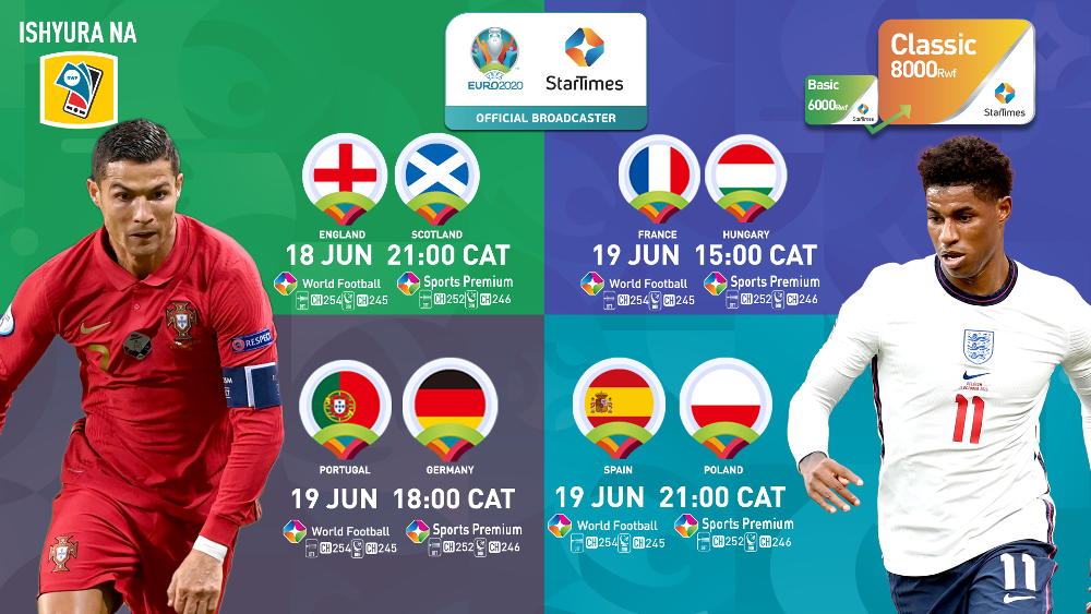 StarTimes izerekana imikino yose ya EURO 2020 itegerejwe na benshi mu mpera z'iki cyumweru