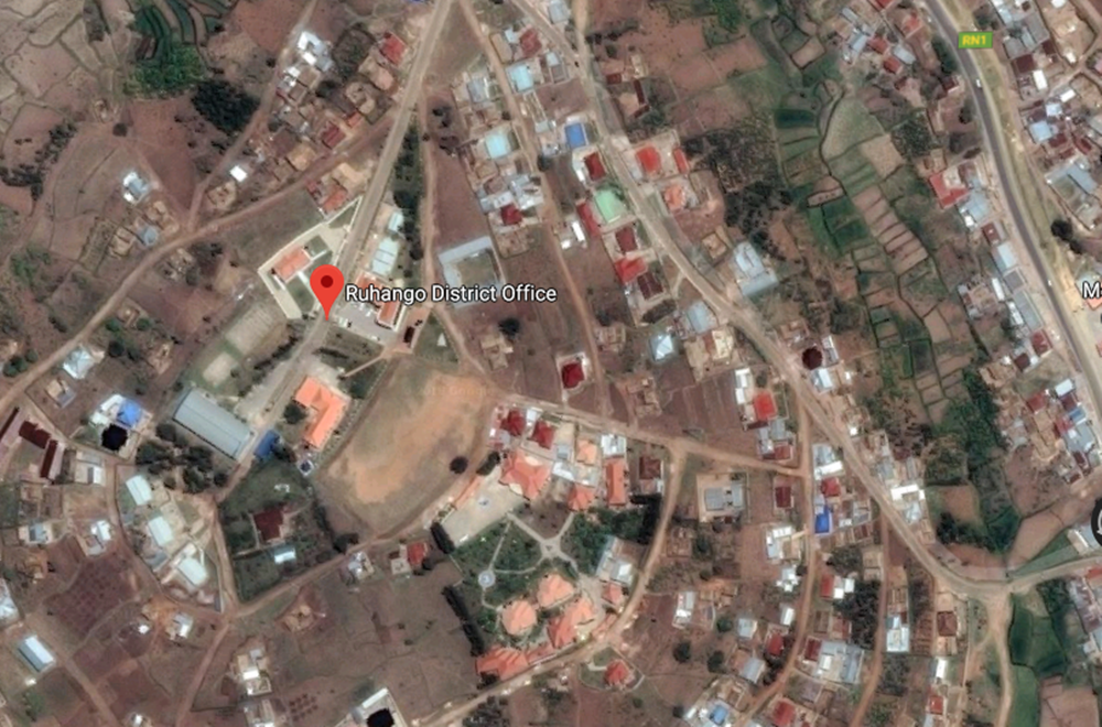 Ifoto ya Satellite igaragaza Akarere ka Ruhango byabereyemo