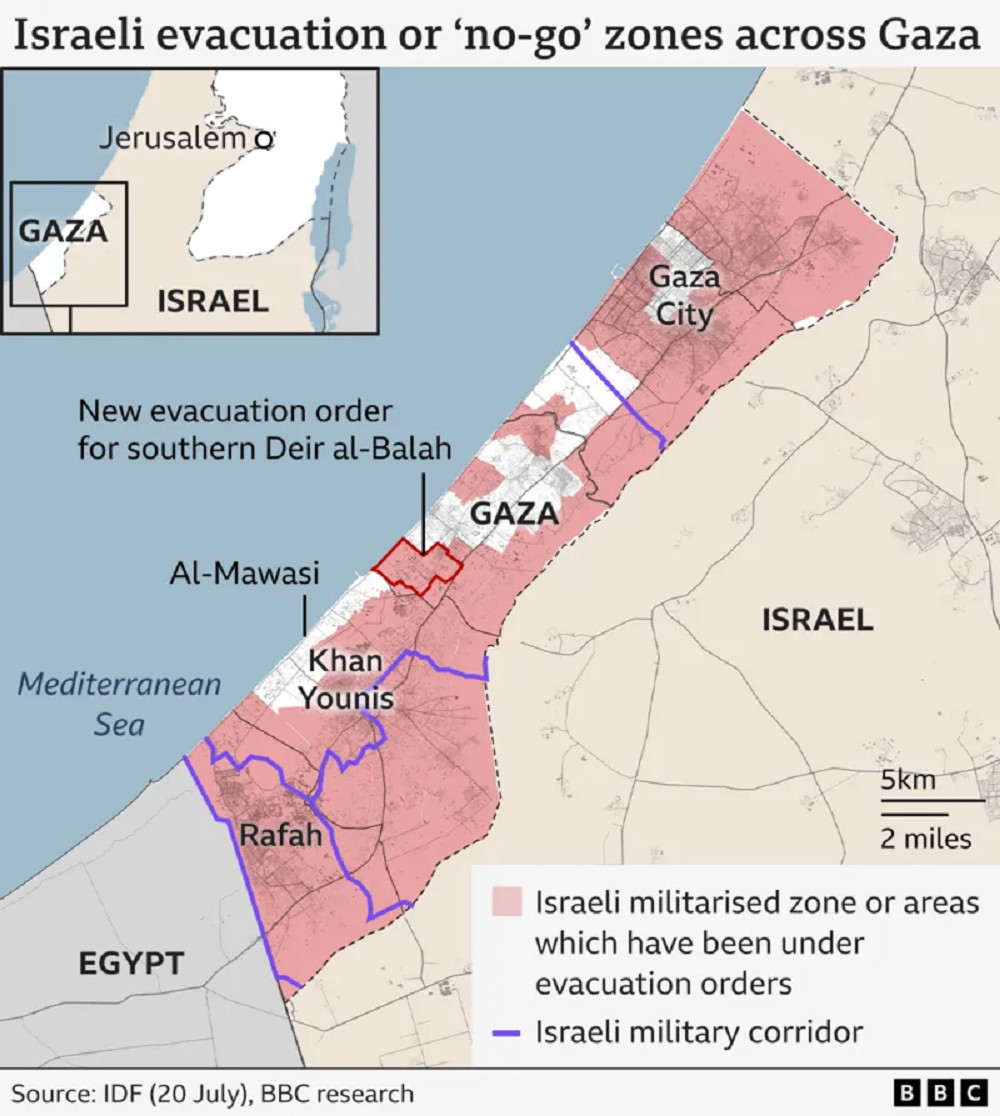 Icyo cyari igitero cya mbere kigabwe mu gace ka Deir al-Balah (ahari akaziga ku mutuku) kuva intambara yahuje Israel n’umutwe wa Hamas yatangira