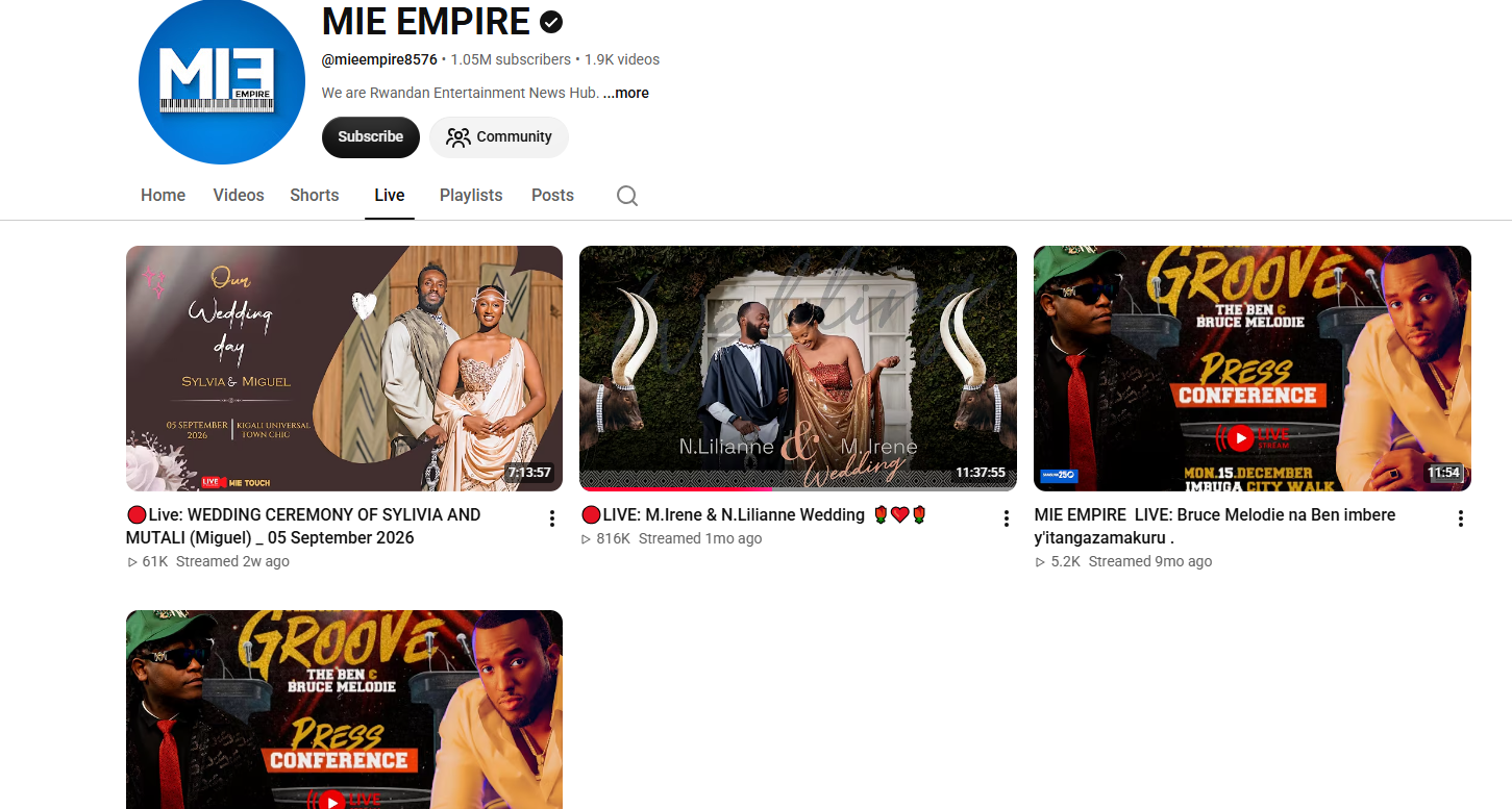 Mu mashusho yatambutse live kuri MIE Empire, iy'ubukwe bwa Vestine na Ouedraogo ntikirimo