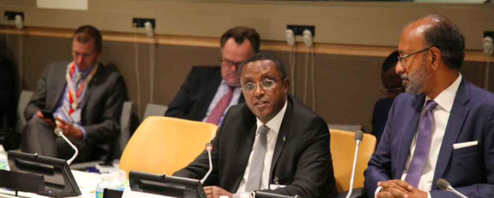 Minisitiri w’Ibidukikije, Dr Vincent Biruta i New York mu nama yiga ku mavugurura ya Kigali ku byuka bihumanya ikirere