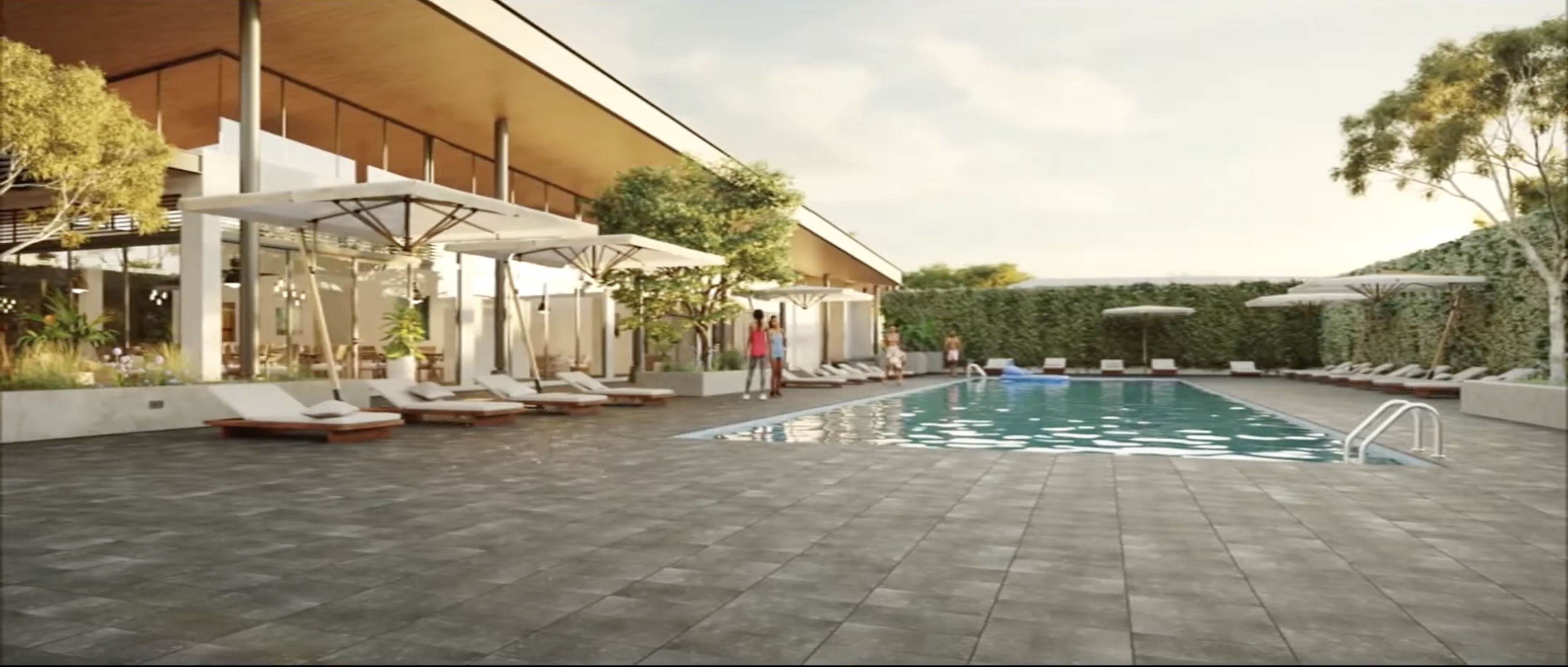 Muri uyu mudugudu hazashyirwamo piscines eshatu zirimo n'iyagenewe abana