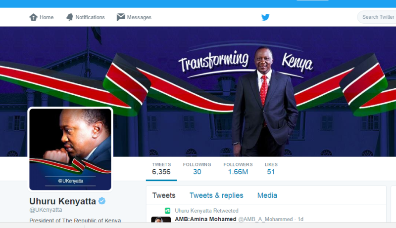 Perezida Kenyatta kuri Twitter