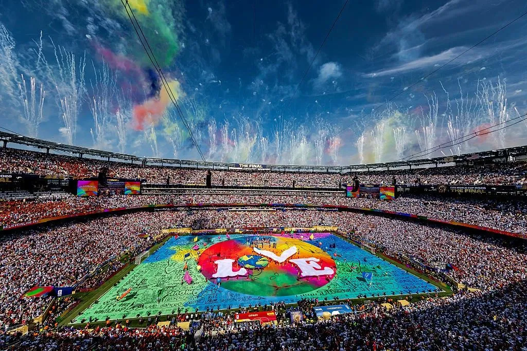 Ni uku MetLife Stadium yari iteguye ubwo amakipe yari agiye kuruhuka nyuma y'igice cya mbere