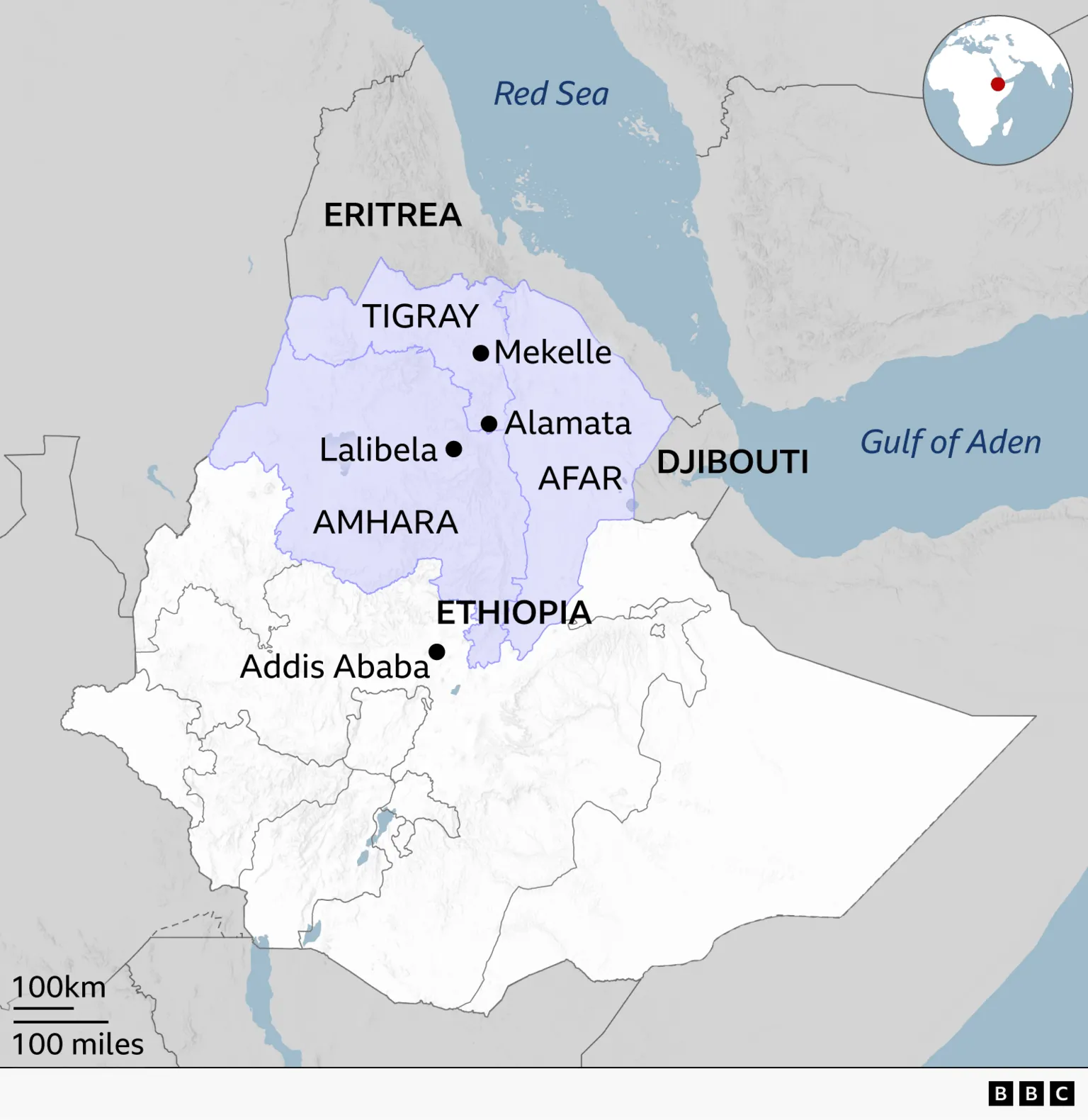 Imirwano ikomeje kubera mu Majyaruguru ya Ethiopia