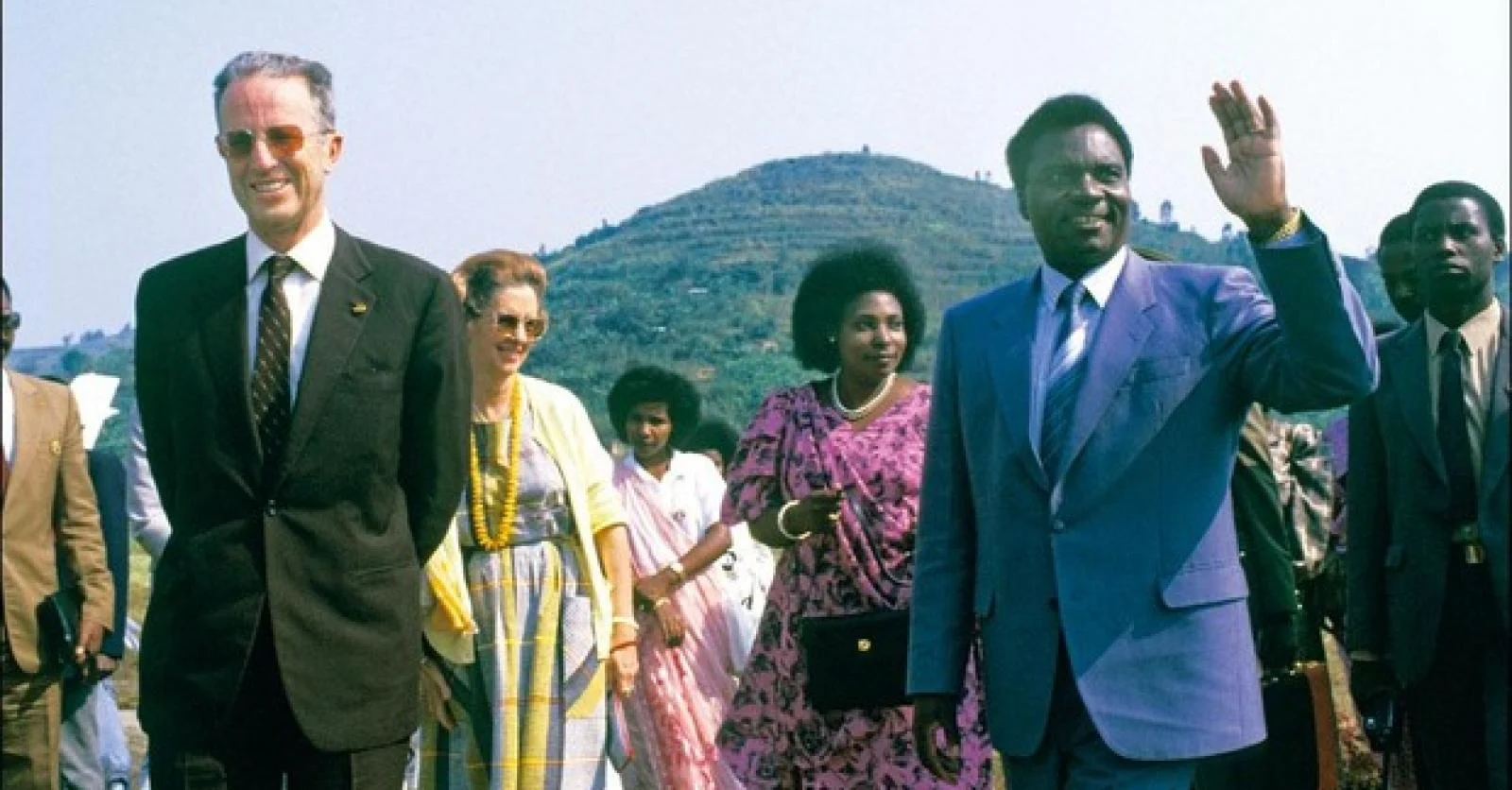 Habyarimana ubwo yari kumwe n'umwami Baudouin w'u Bubiligi wasuye u Rwanda mu 1987